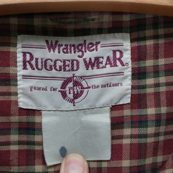 Wrangler Rugged Wear Men's Button-Down Shirt Multicolor Plaid XXL Distressed - Picture 12 of 15